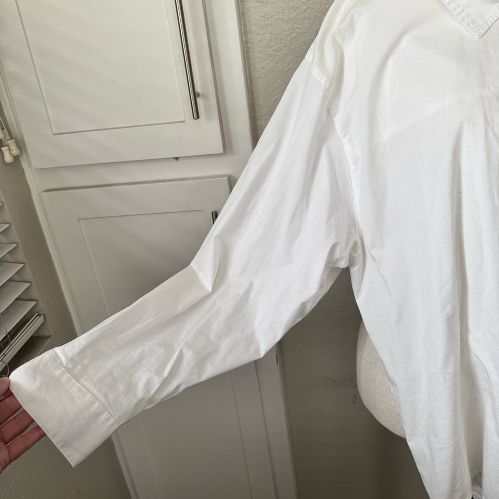 A New Day White Cotton Button Down Shirt Chic Classy Preppy Academia - Picture 2 of 4